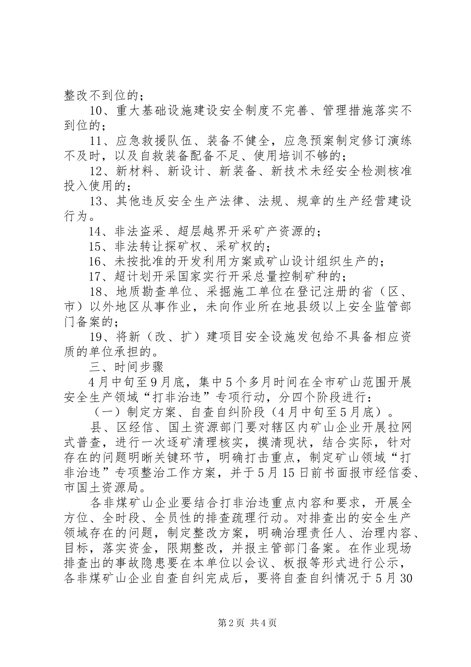 2024年非煤矿山领域整治实施方案_第2页