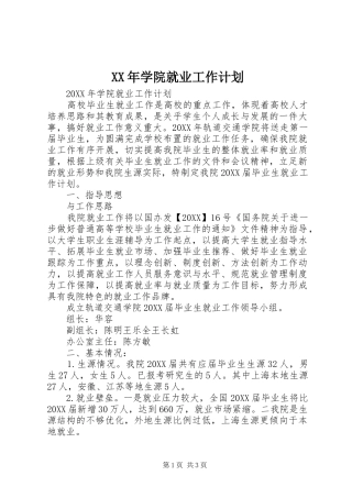2024年学院就业工作计划