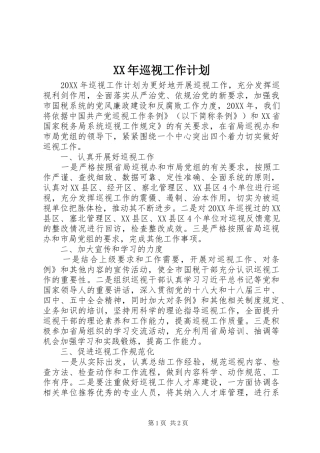 2024年巡视工作计划