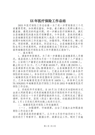 2024年医疗保险工作总结