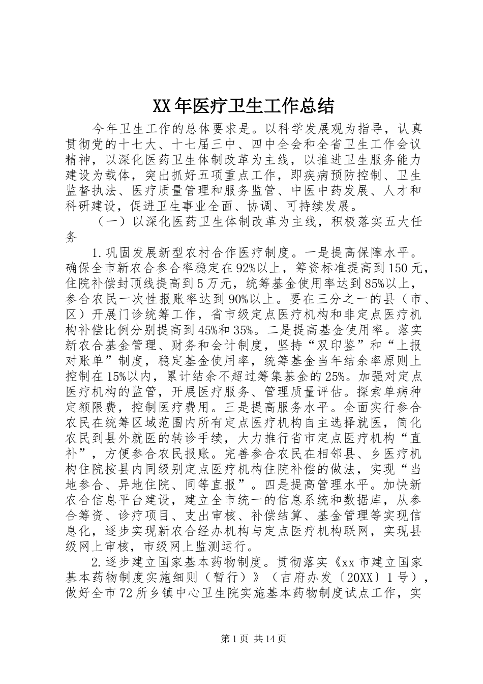 2024年医疗卫生工作总结_第1页