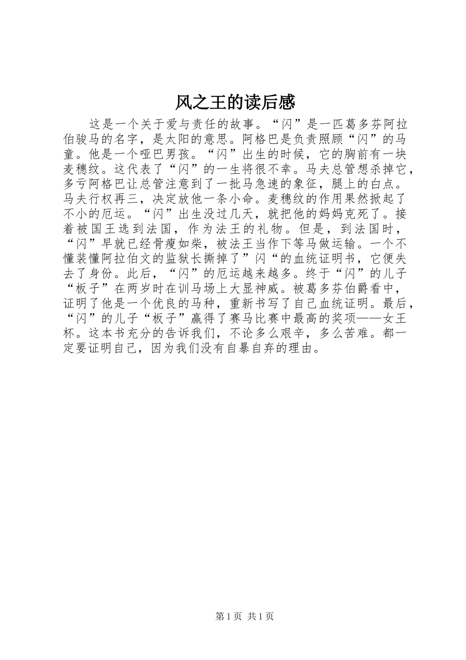 2024年风之王的读后感_第1页