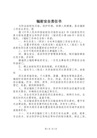 2024年辐射安全责任书