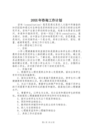 2024年咨询工作计划