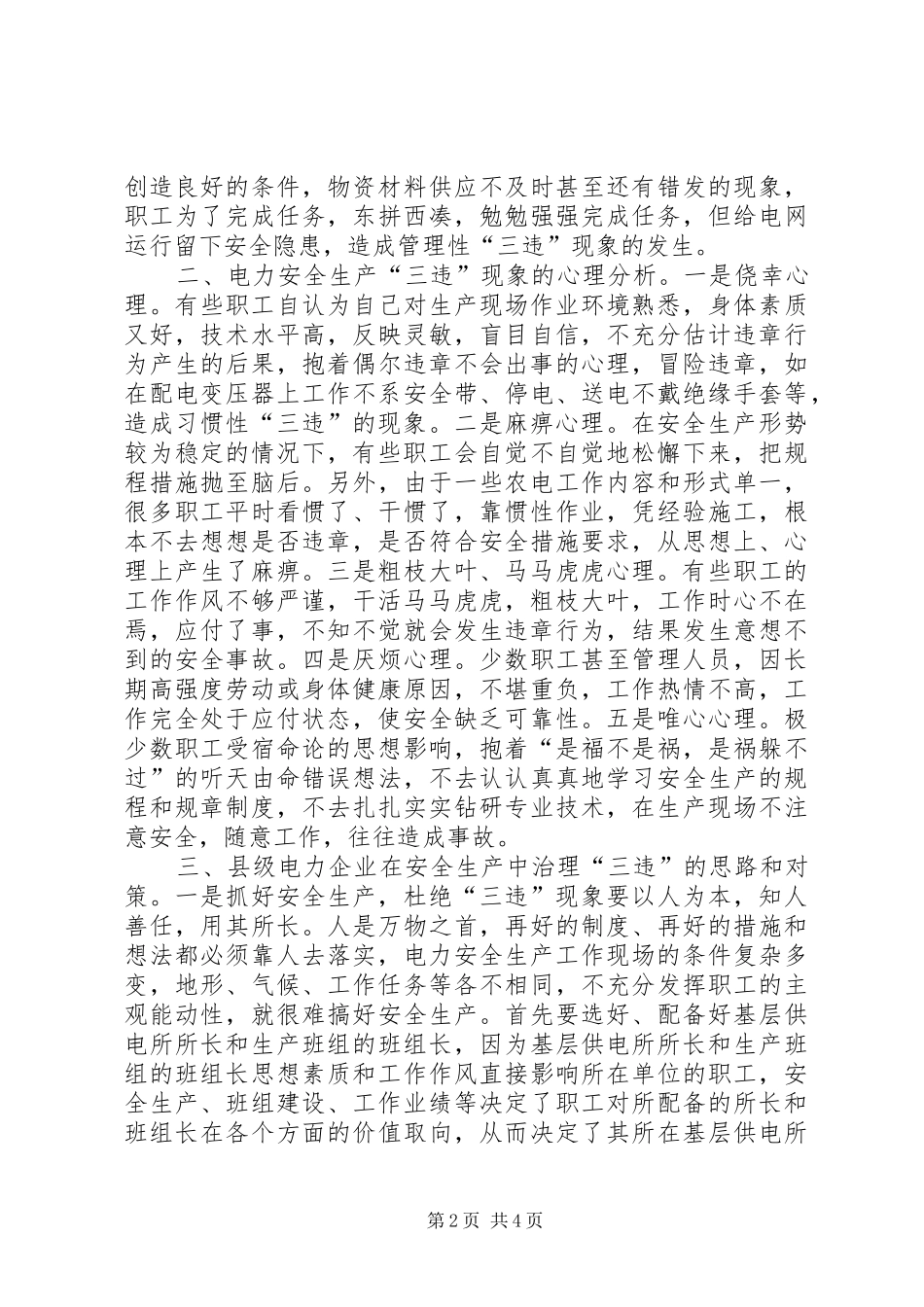 2024年杜绝三违现象强化农电安全生产_第2页