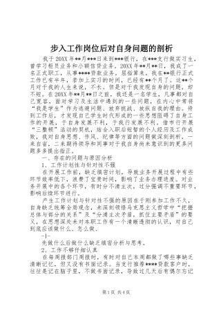 2024年步入工作岗位后对自身问题的剖析