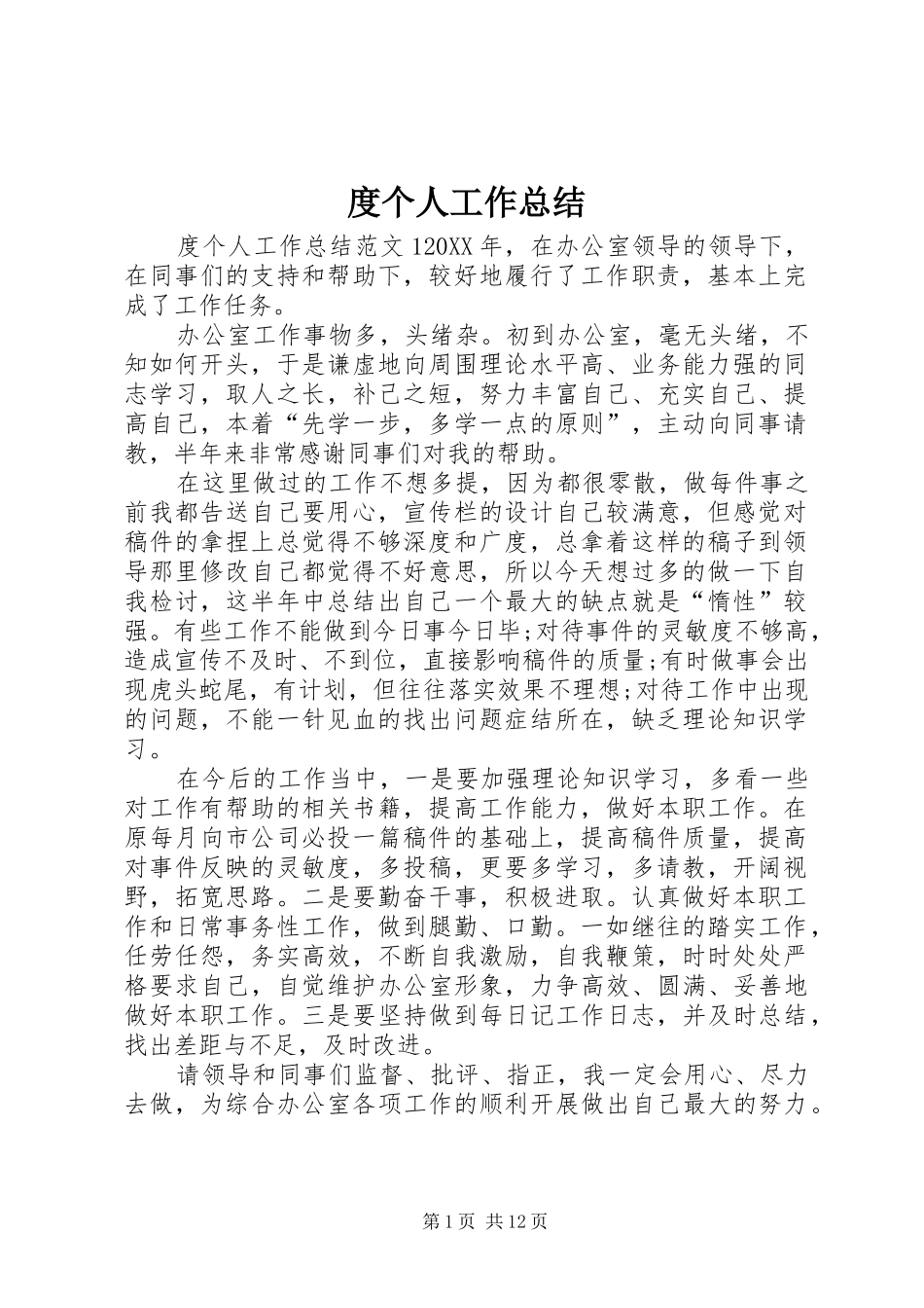 2024年度个人工作总结_第1页