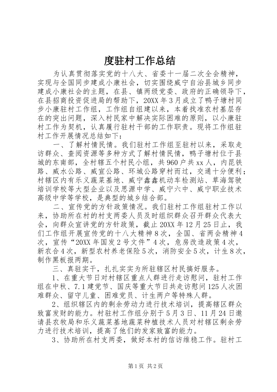 2024年度驻村工作总结_第1页