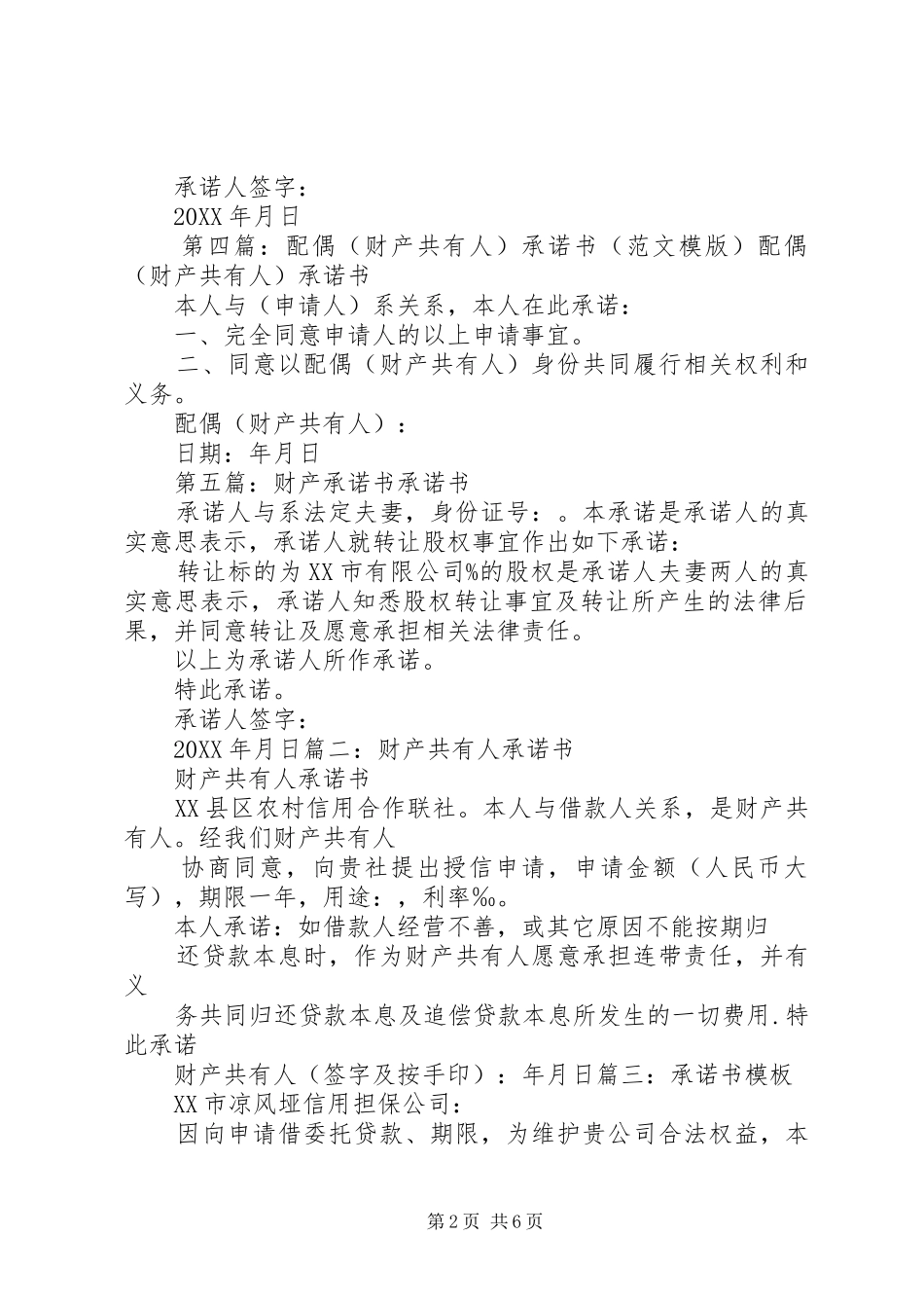 2024年财产共有承诺书_第2页