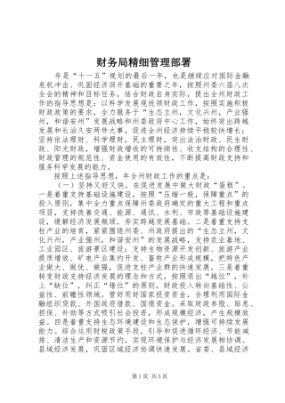 2024年财务局精细管理部署