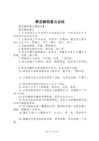 2024年断层解剖重点总结