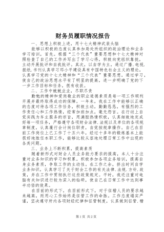 2024年财务员履职情况报告