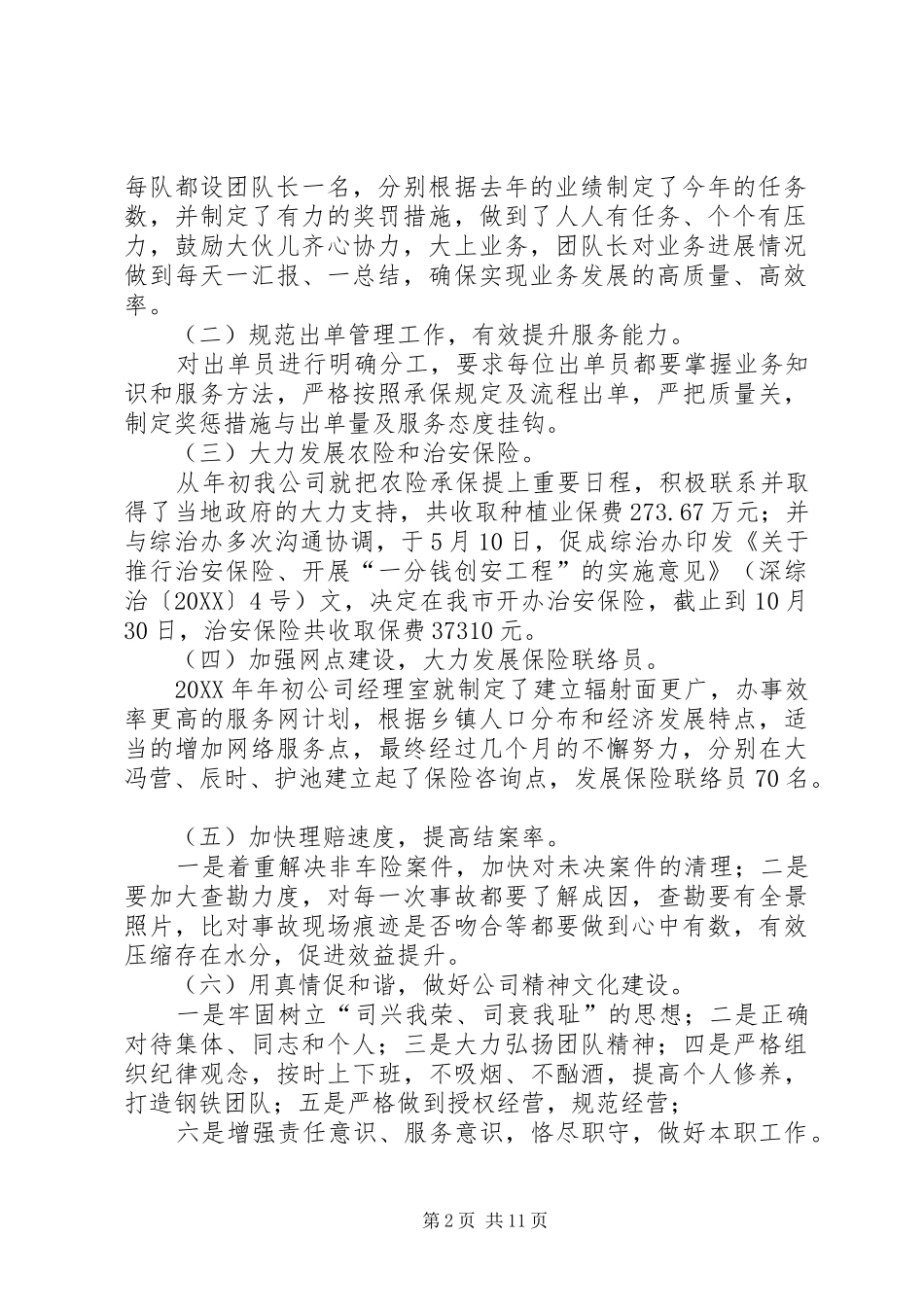2024年财险公司工作总结_第2页