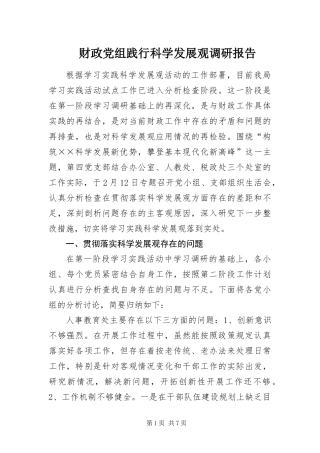 2024年财政党组践行科学发展观调研报告