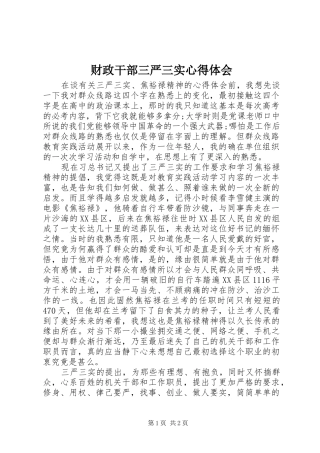 2024年财政干部三严三实心得体会