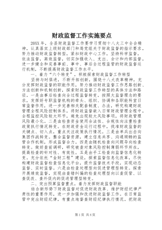 2024年财政监督工作实施要点