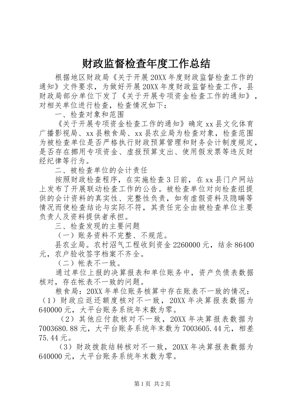 2024年财政监督检查年度工作总结_第1页