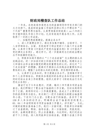 2024年财政局稽查队工作总结