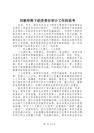 2024年对新形势下经济责任审计工作的思考