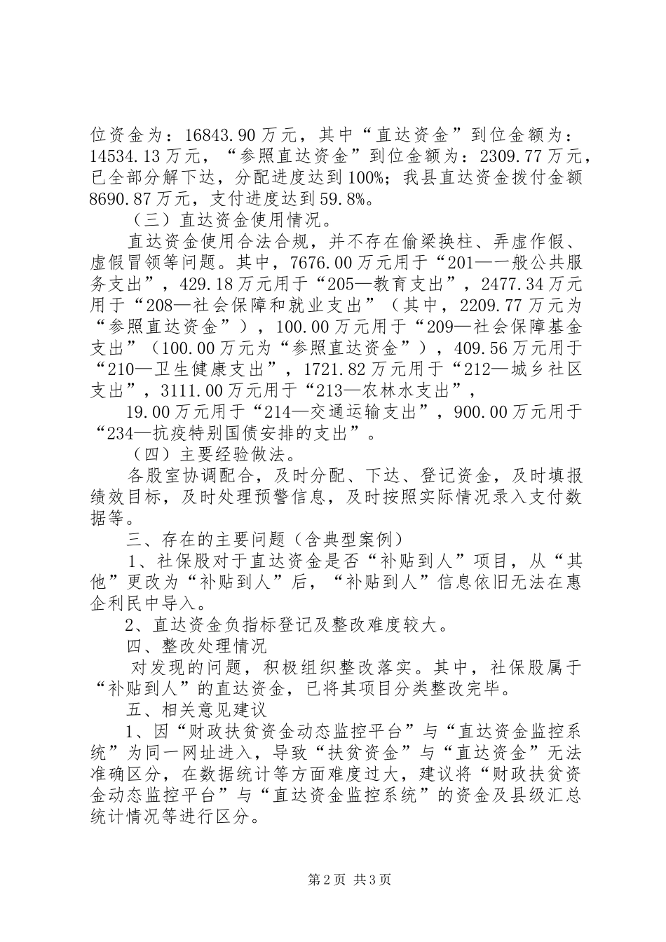 2024年财政局直达资金常态化监督报告_第2页