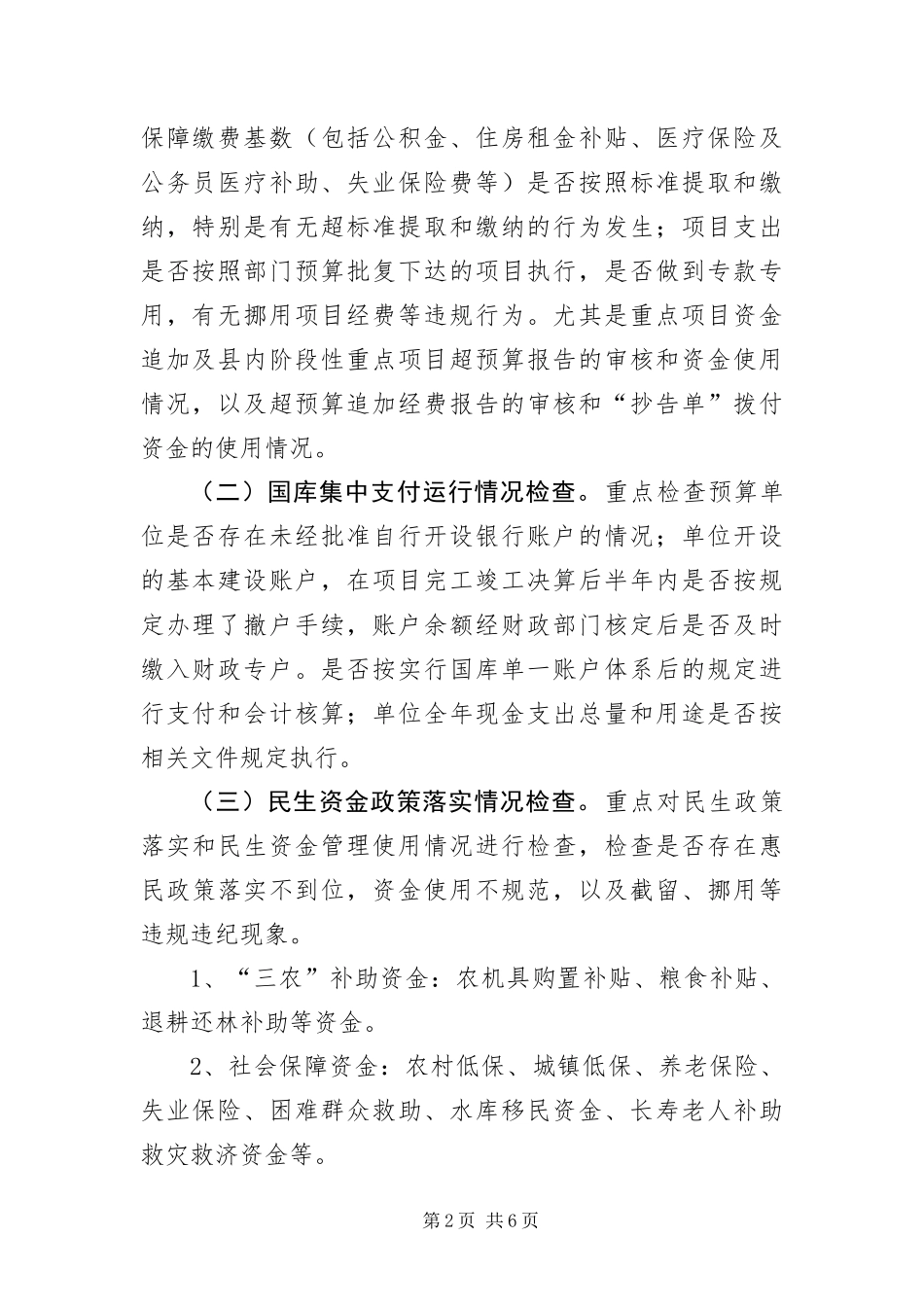 2024年财政局重点检查工作安排_第2页