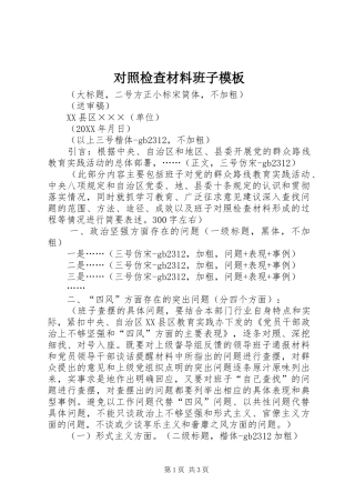 2024年对照检查材料班子模板