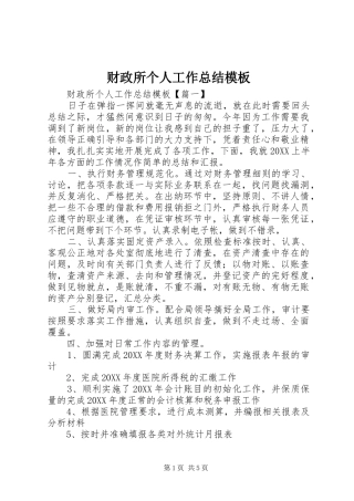 2024年财政所个人工作总结模板