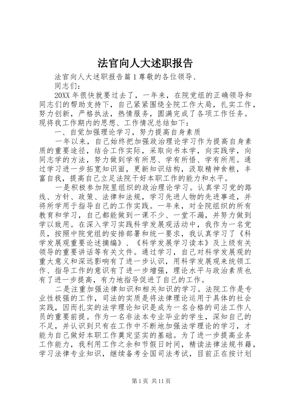 2024年法官向人大述职报告_第1页