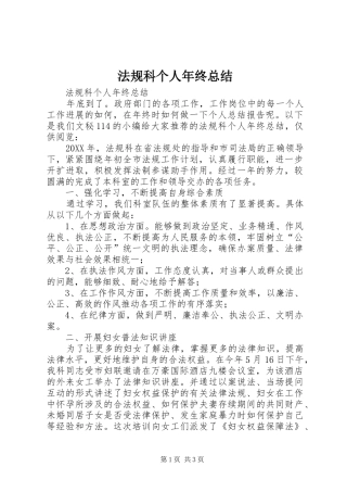 2024年法规科个人年终总结