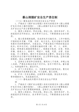 2024年蔡山洞煤矿安全生产责任制