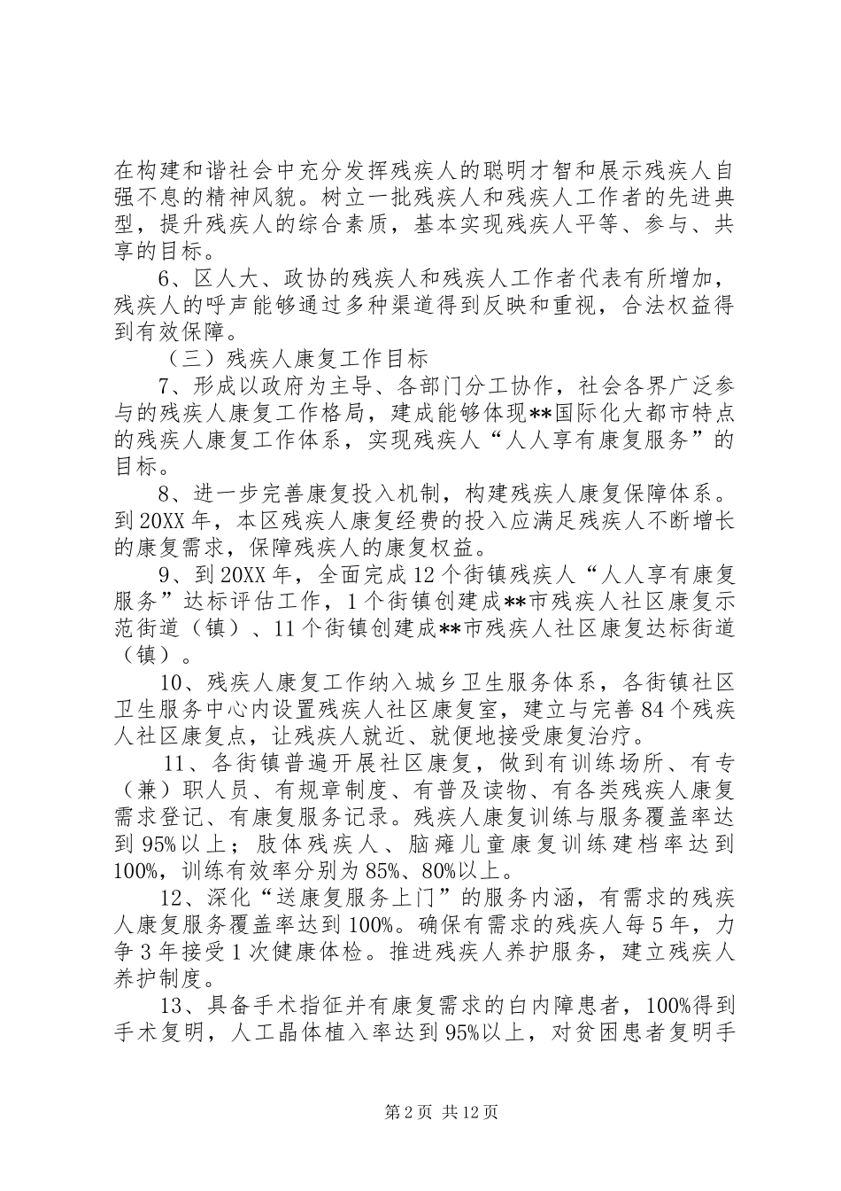 2024年残疾人工作示范城市实施方案_第2页