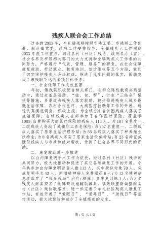 2024年残疾人联合会工作总结
