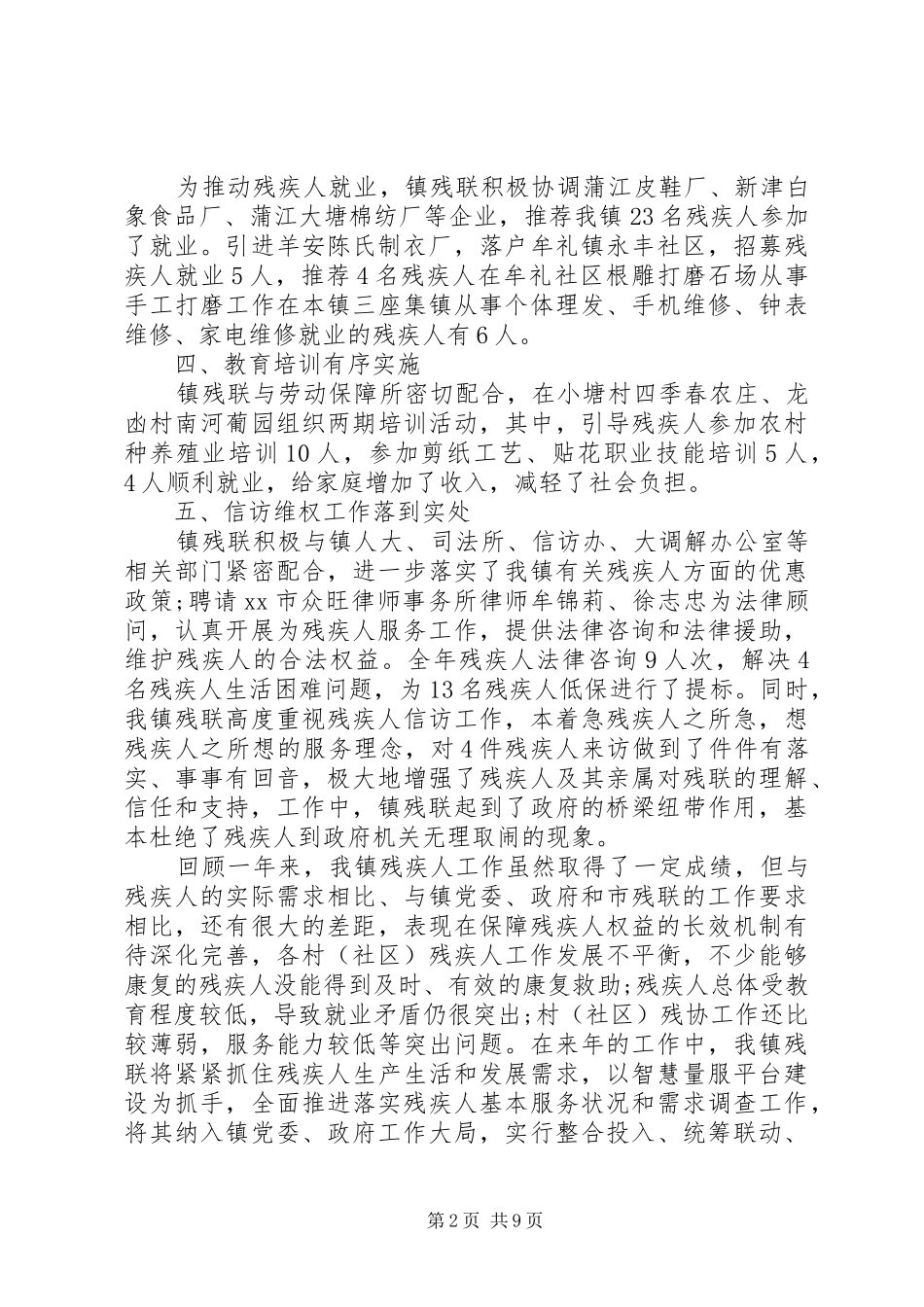 2024年残疾人联合会工作总结及小结_第2页