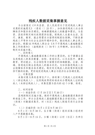 2024年残疾人数据采集掌握意见