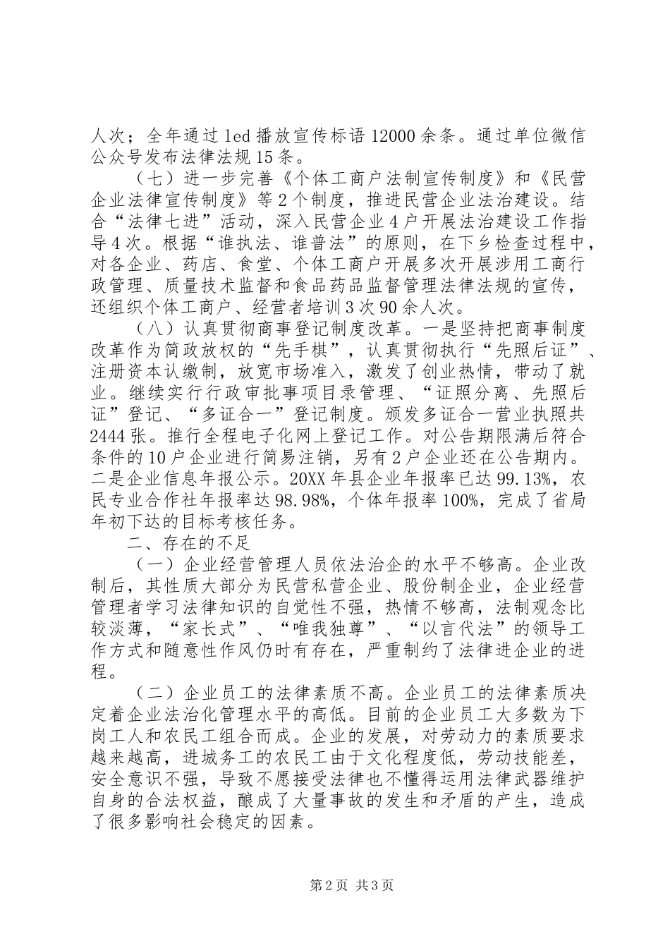 2024年法律进民企年终工作总结_第2页