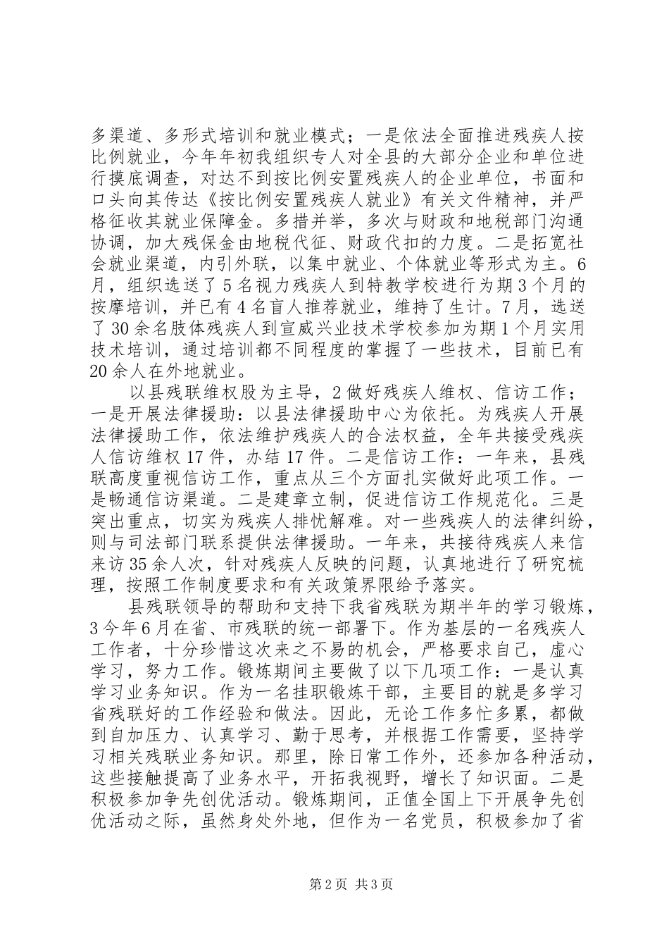 2024年残联副理事长履职工作汇报_第2页