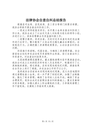 2024年法律协会自查自纠总结报告