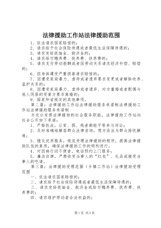 2024年法律援助工作站法律援助范围