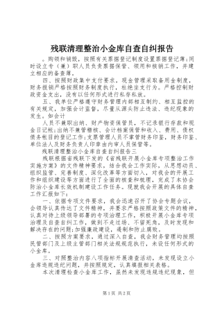 2024年残联清理整治小金库自查自纠报告