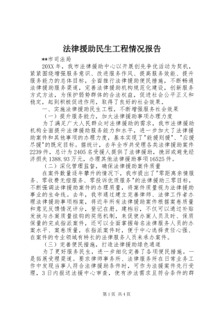 2024年法律援助民生工程情况报告