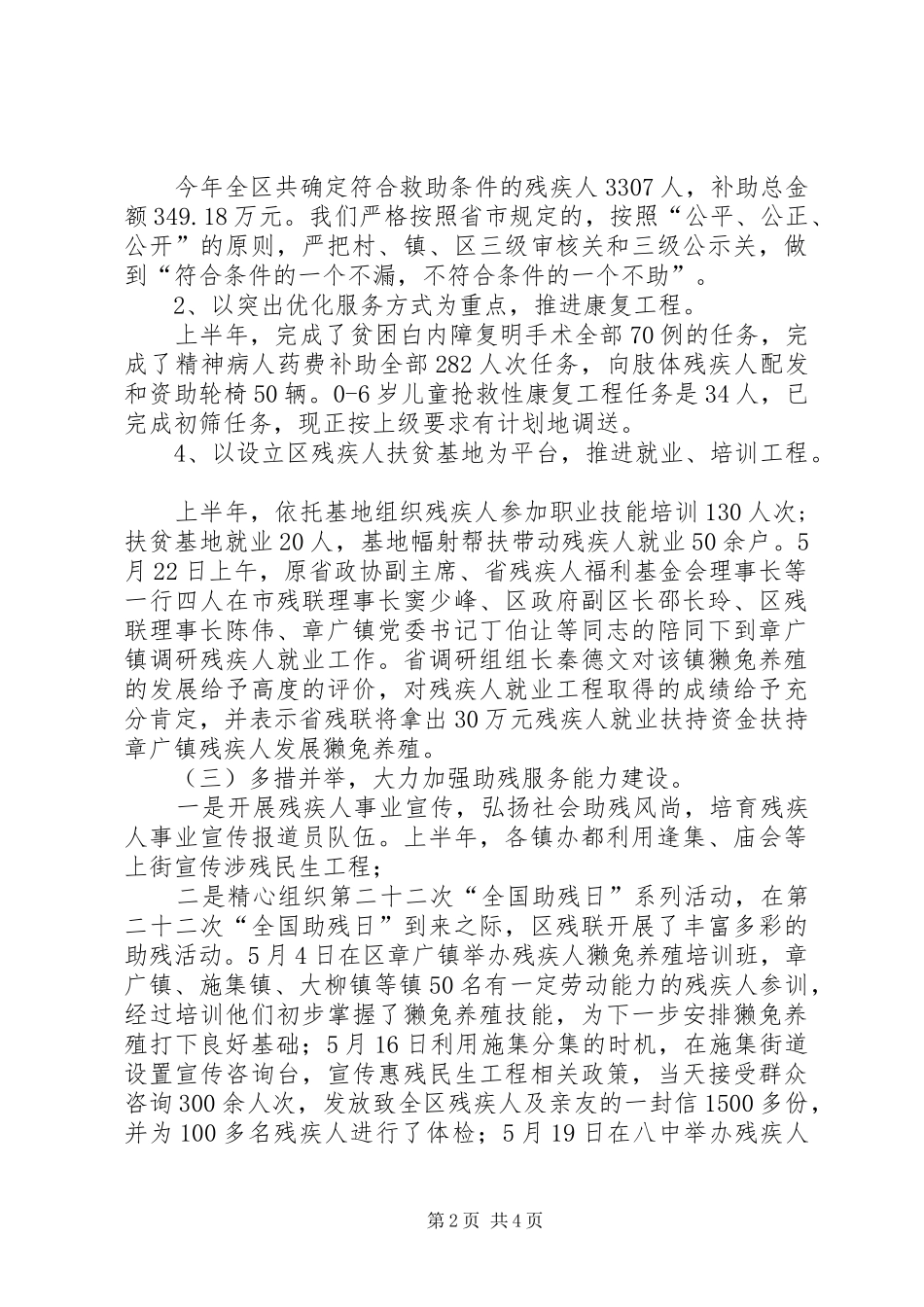 2024年残联上半年总结和下半年打算_第2页