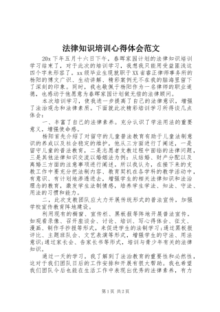 2024年法律知识培训心得体会范文