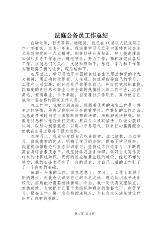 2024年法庭公务员工作总结