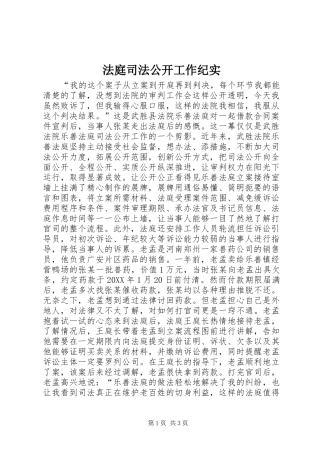2024年法庭司法公开工作纪实