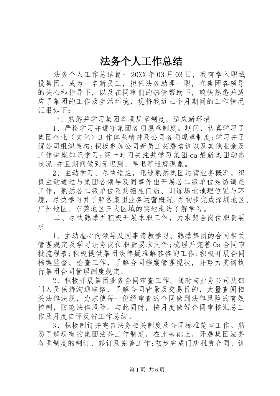 2024年法务个人工作总结_第1页