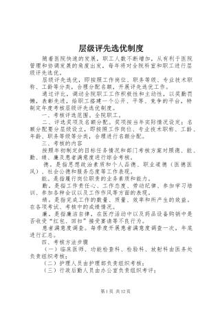 2024年层级评先选优制度