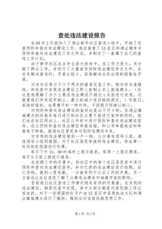 2024年查处违法建设报告