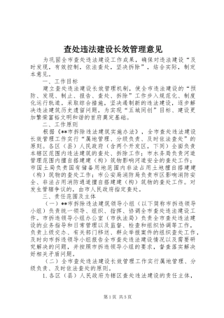 2024年查处违法建设长效管理意见