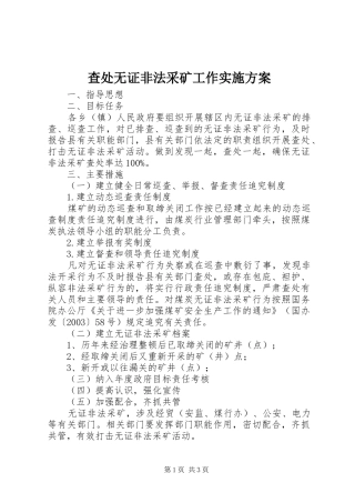 2024年查处无证非法采矿工作实施方案