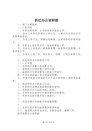 2024年拆迁办公室职能